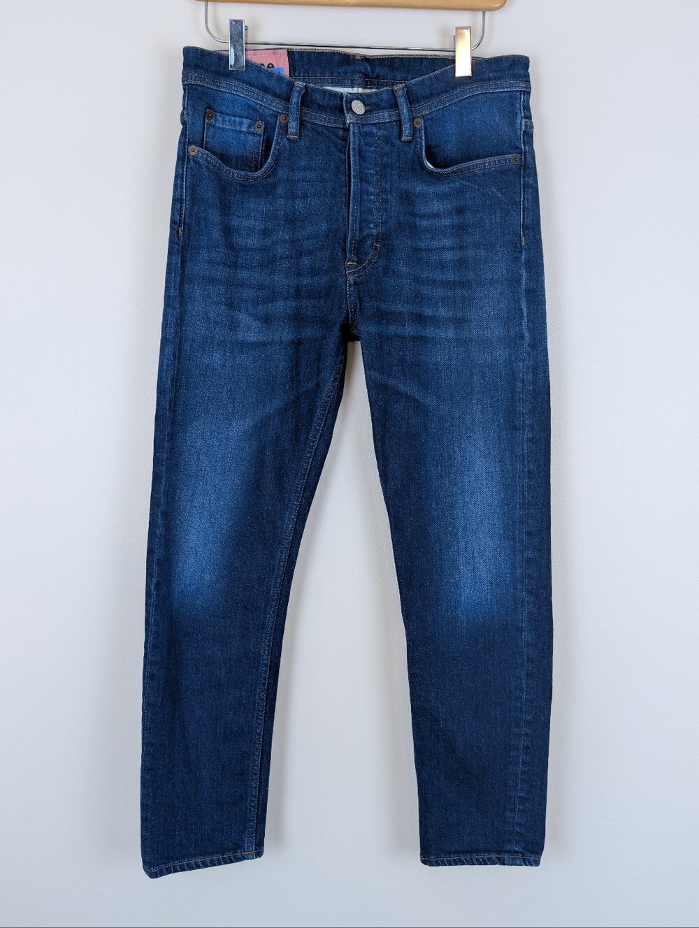 Acne Studios Bla Konst River Slim Fit Tapered Stretch Dark Blue Jeans